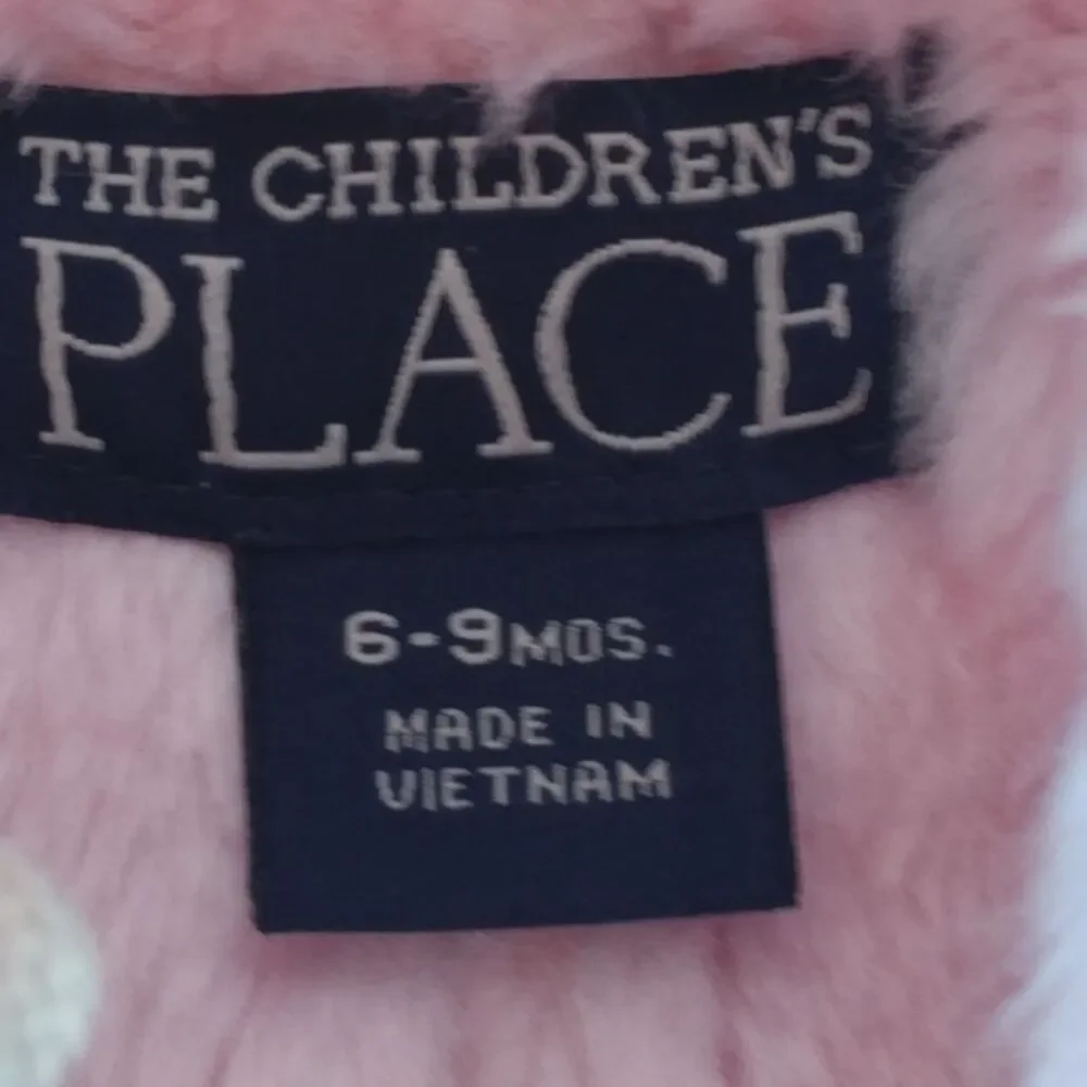 The Children's Place Baby Girl Faux Suede Sherpa Coat Pink Hooded 6-9M